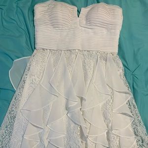 Hailey Logan White Strapless Dress (Size 9/10)